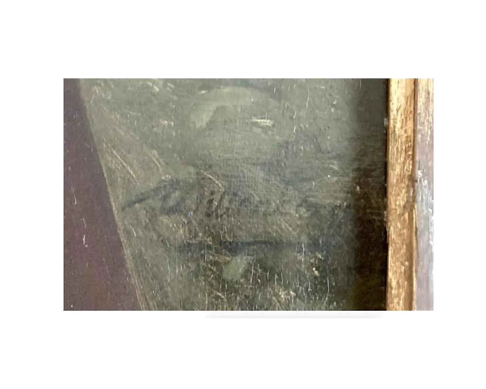 Unknown Large Oil on Canvas Painting of Moses with the 10 Commandments Signed by Artis For Sale