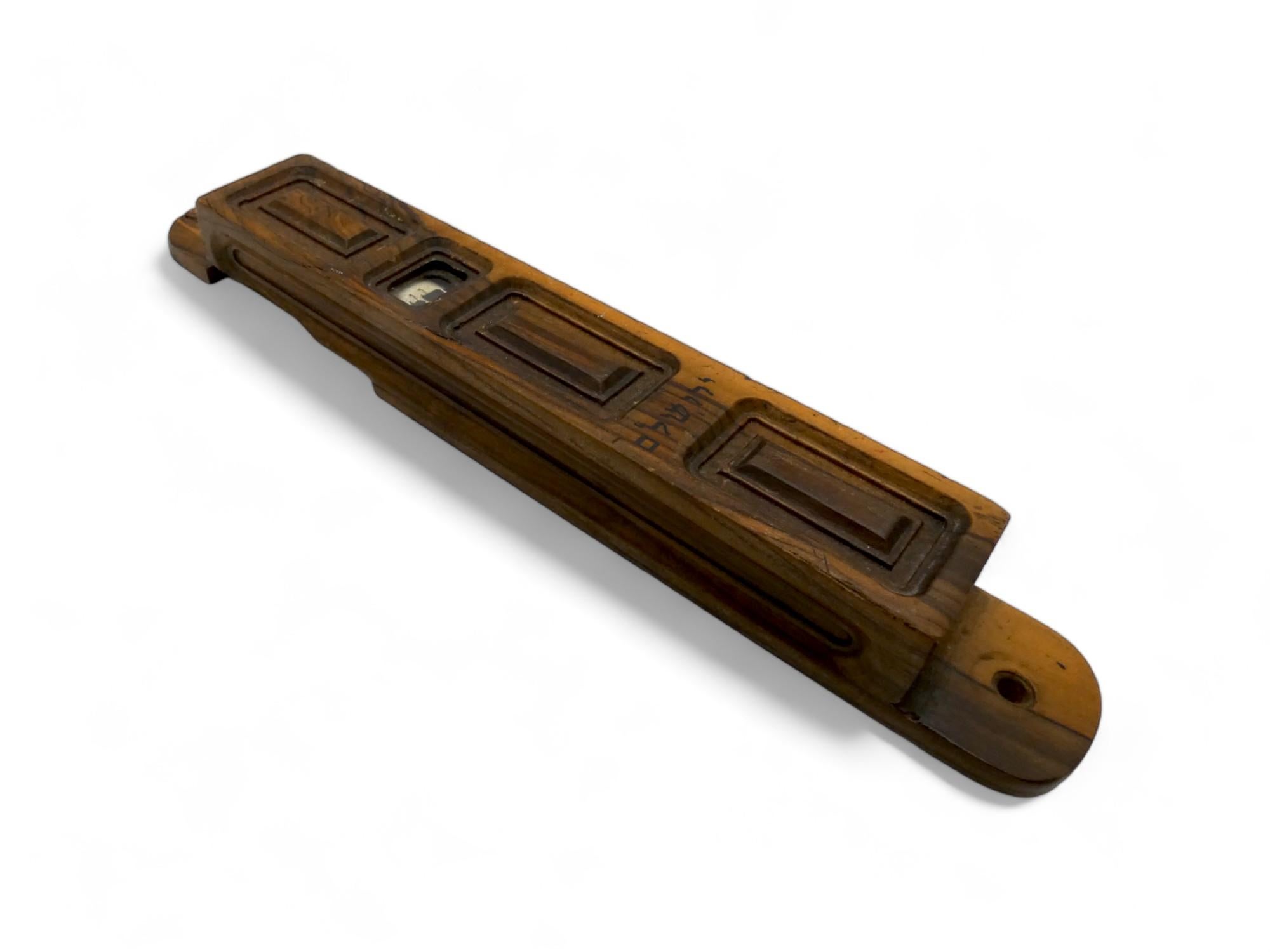 Early 20th Century A  Large Olivewood Mezuzah Case, Jerusalem Circa 1890. Judaica For Sale