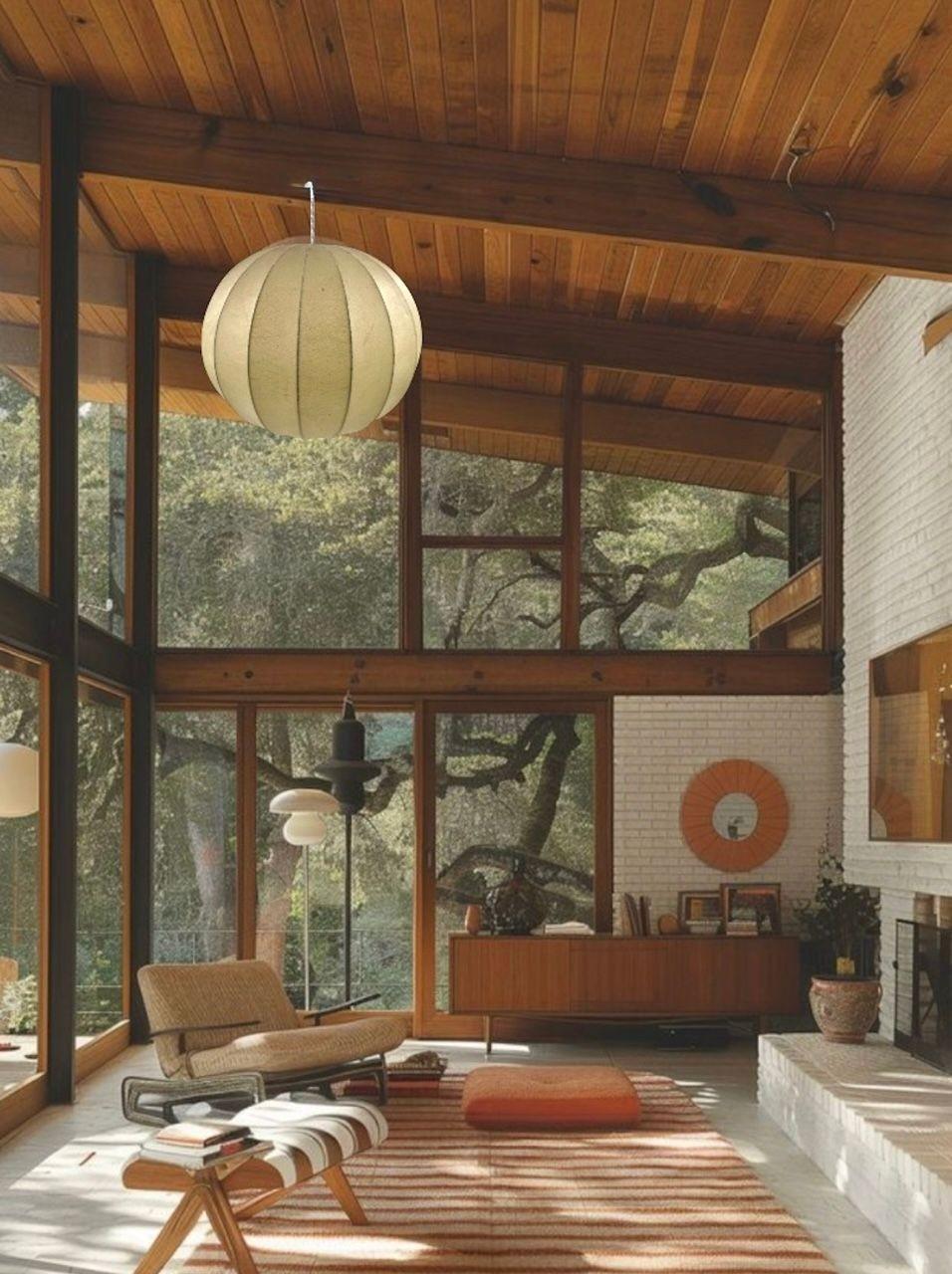 Una gran lámpara de bola de capullo original de los años 60, de Achille Castiglioni en Bueno estado para la venta en London, GB