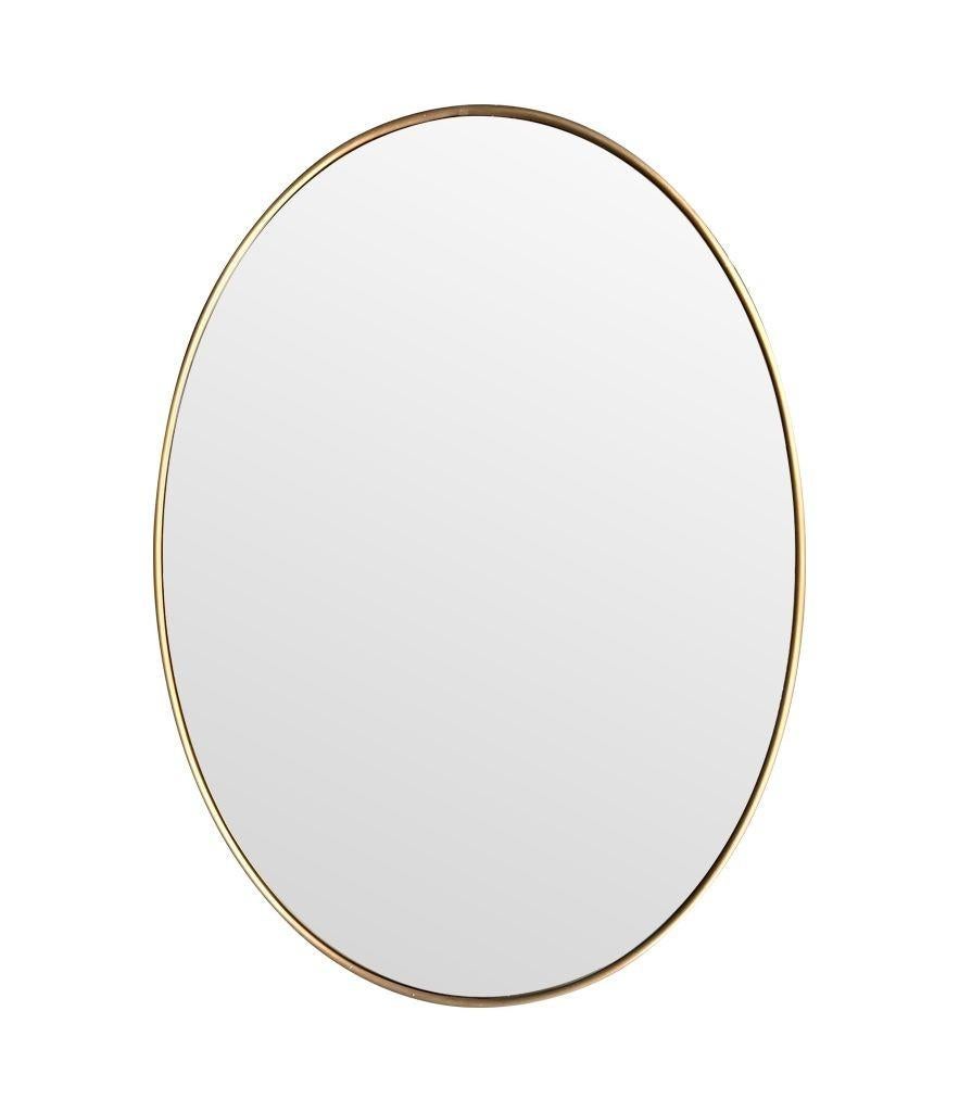 A large orignal Italian 1960s oval brass framed mirror For Sale 5
