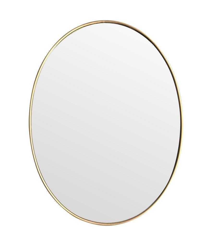 A large orignal Italian 1960s oval brass framed mirror For Sale 9