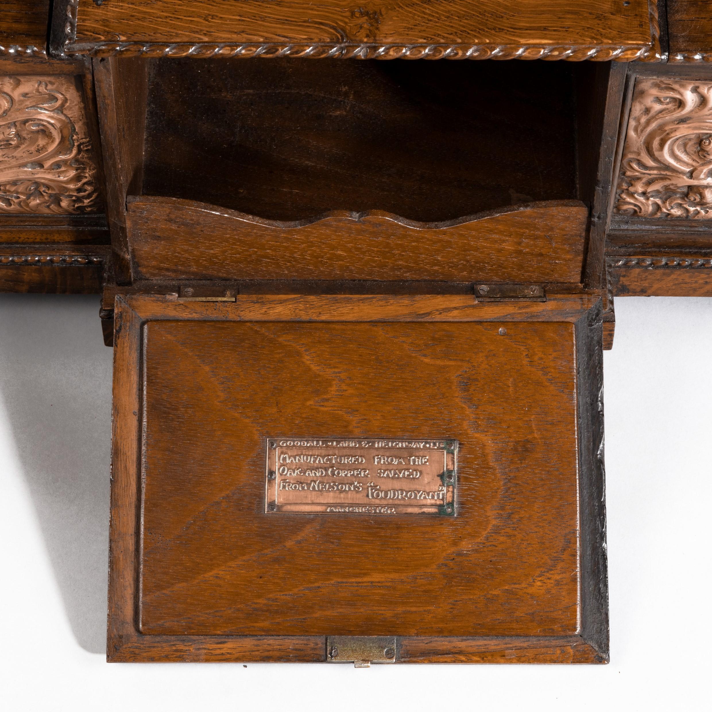 Large Ornamental Casket Made from the Oak and Copper of HMS Foudroyant 4