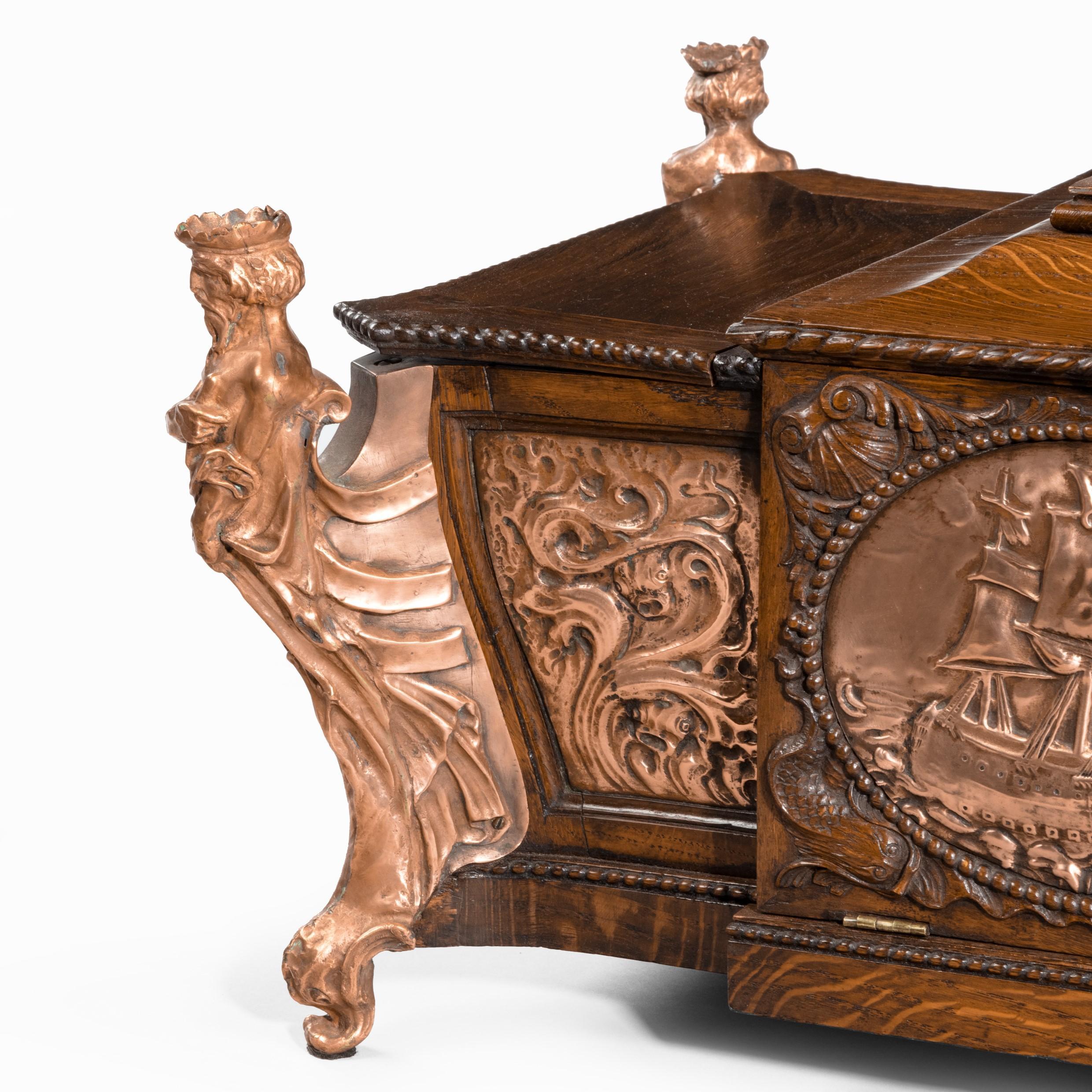 Large Ornamental Casket Made from the Oak and Copper of HMS Foudroyant 6