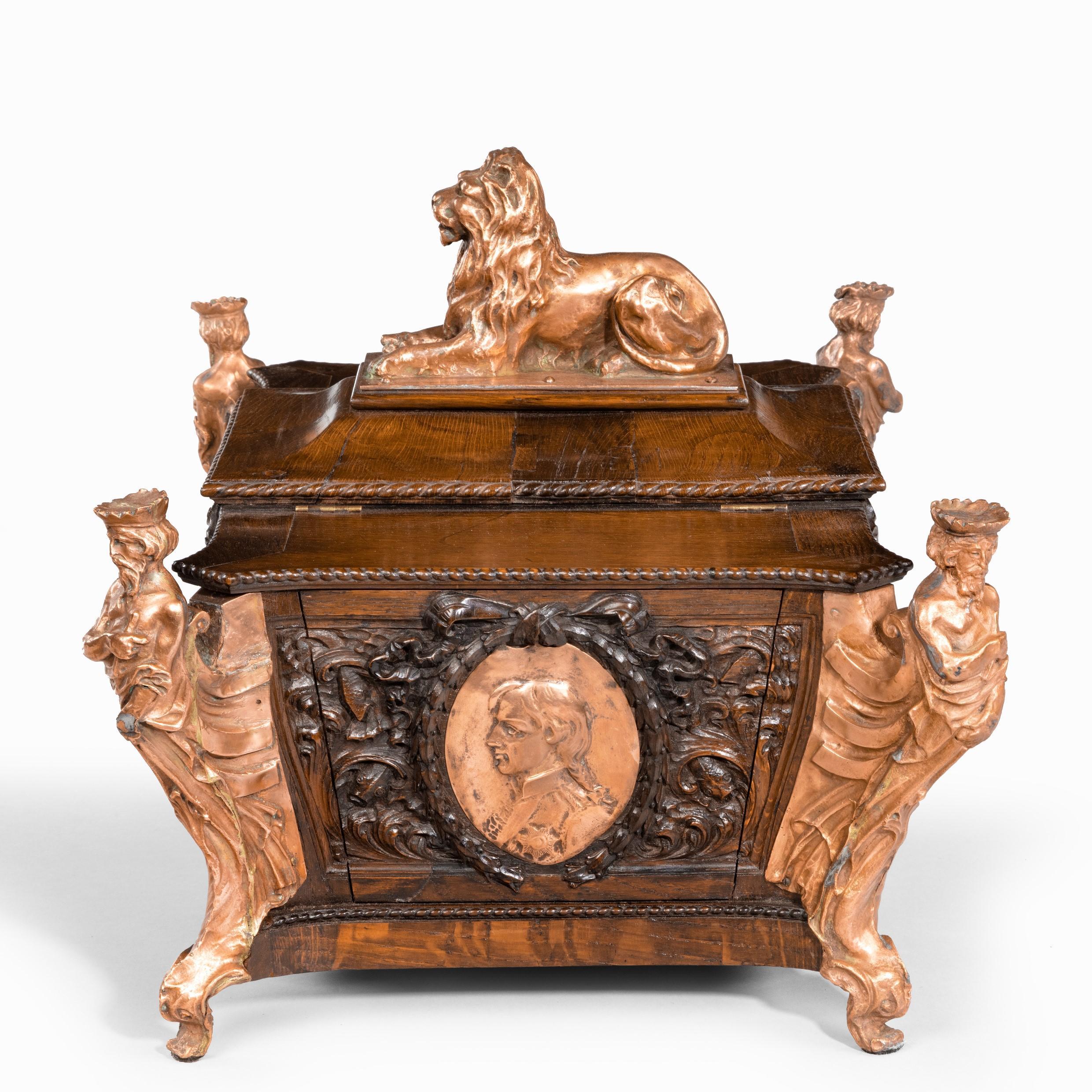 Large Ornamental Casket Made from the Oak and Copper of HMS Foudroyant 1