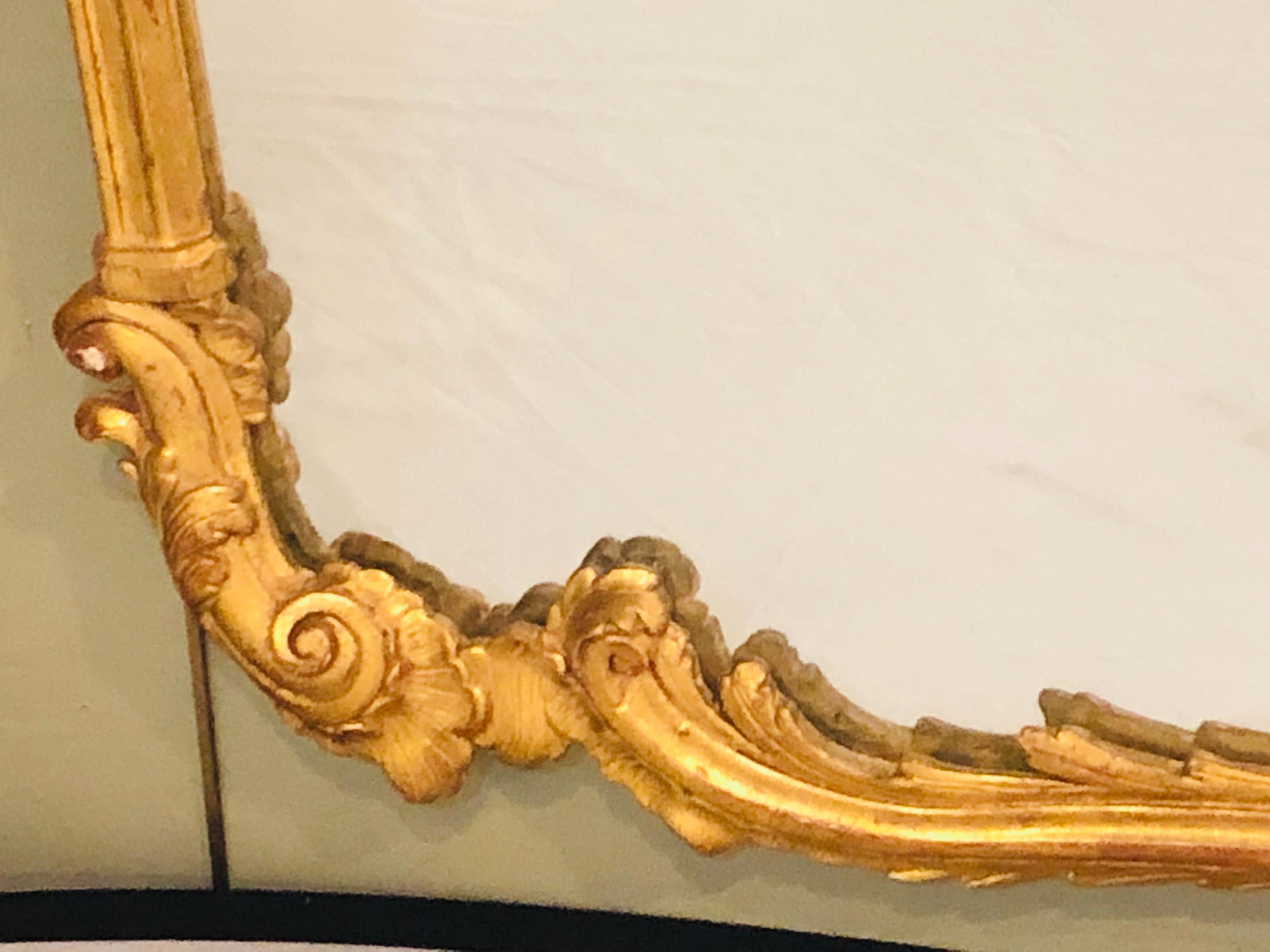 Large over the Mantel Sideboard or Console Mirror in a Carved Giltwood Frame 2