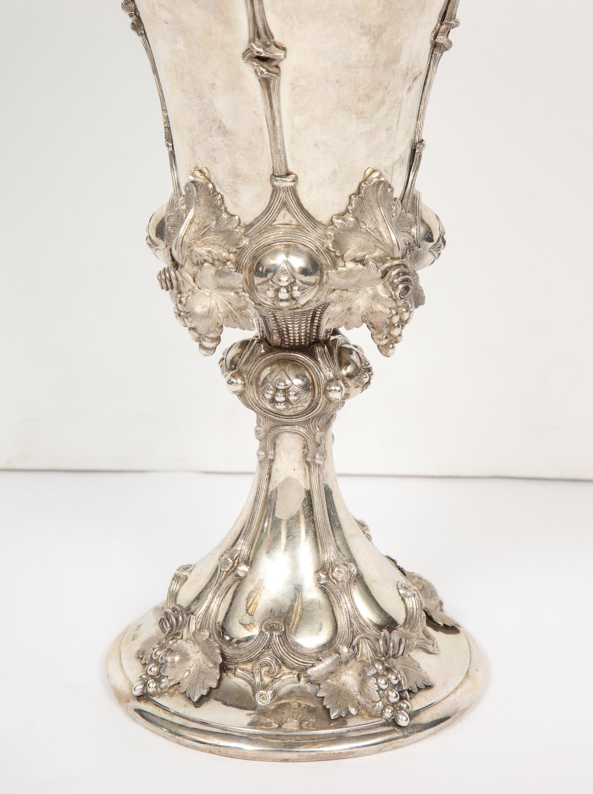 Large Oversized German Silver Goblet Cup with Cover 2