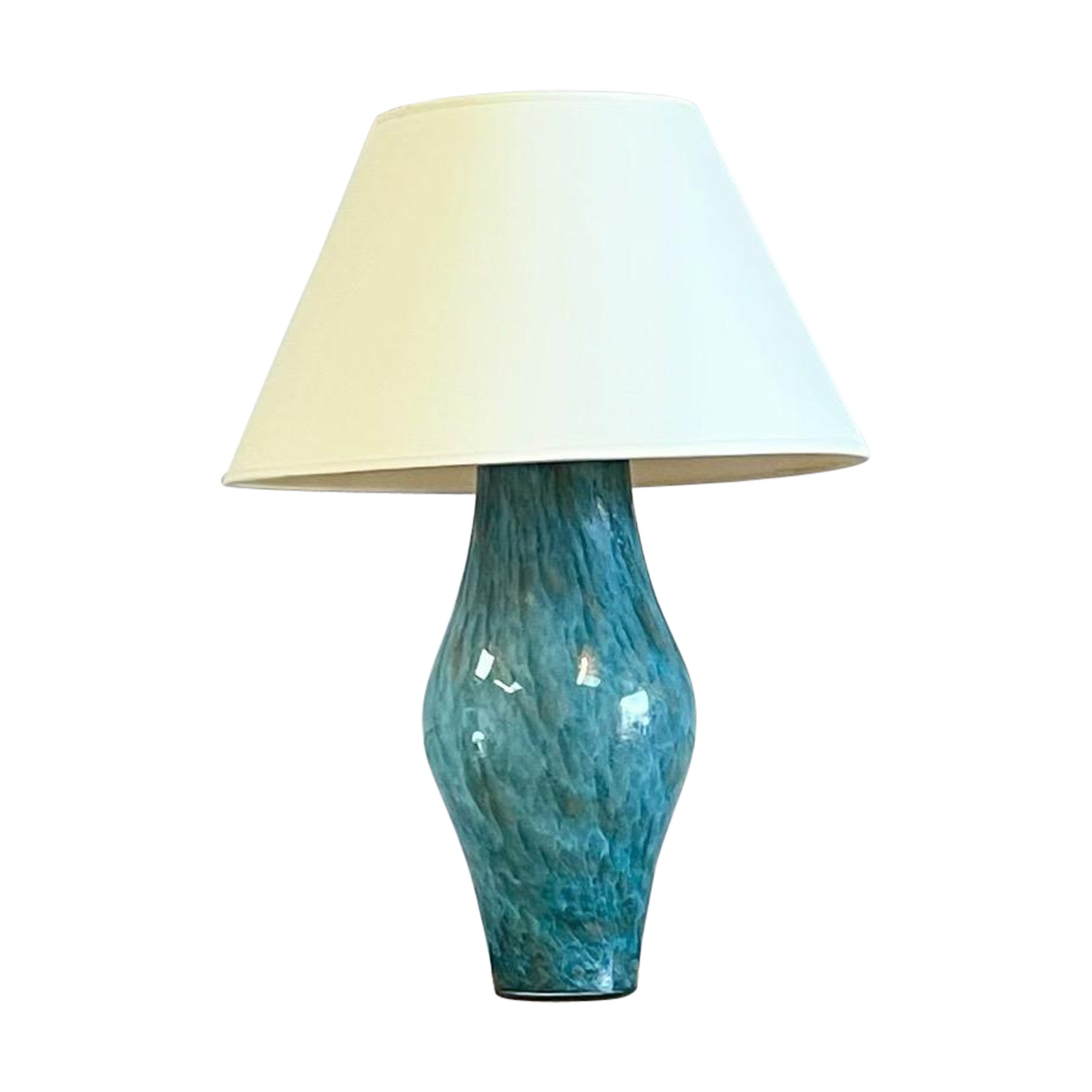 Gran jarrón ovoide de cristal de Murano, ahora lámpara en venta
