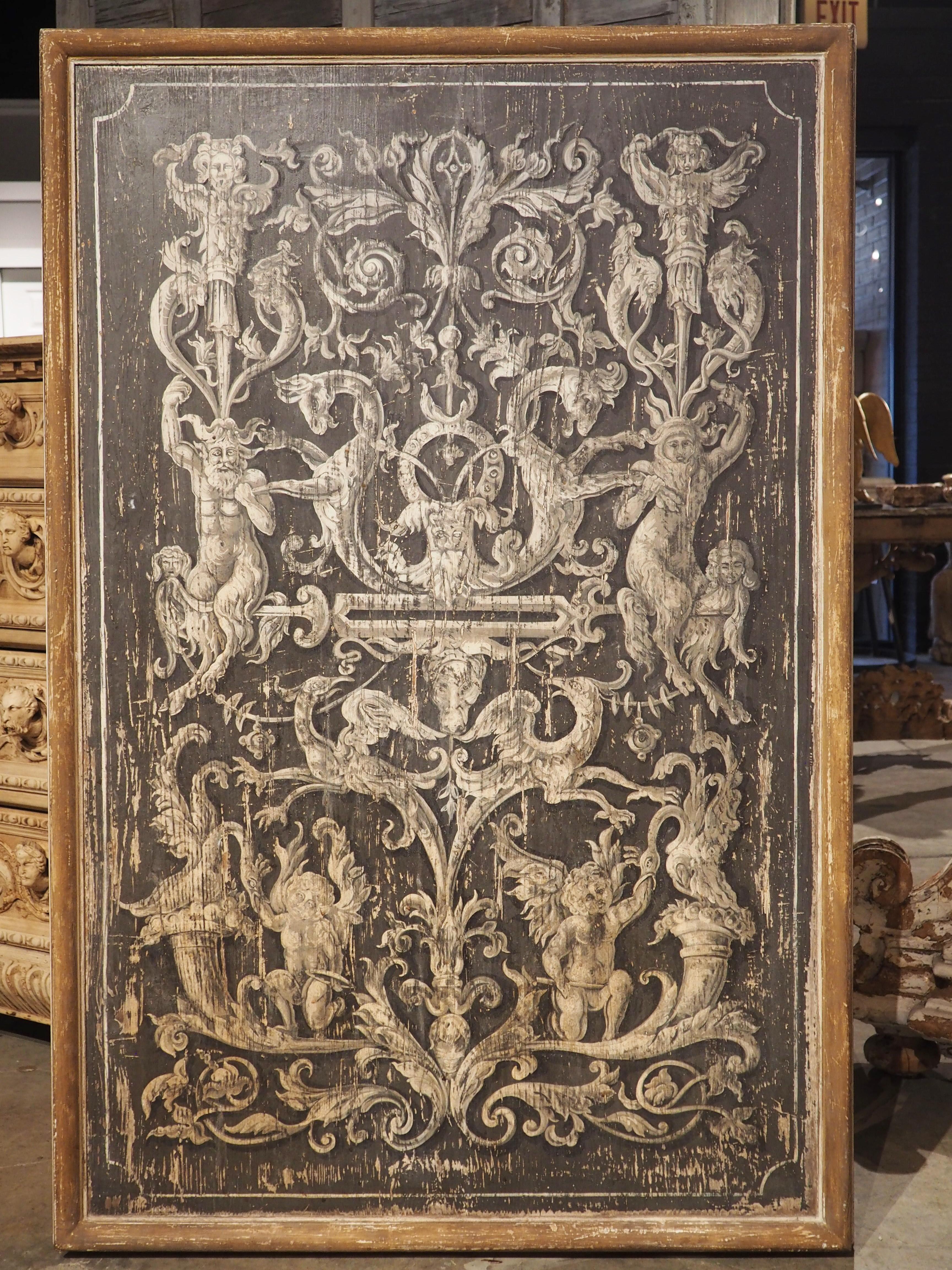 Large, Painted Neoclassical Style Panel from Italy For Sale 7