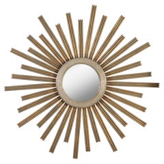 A Large Painted Sunburst Mirror
