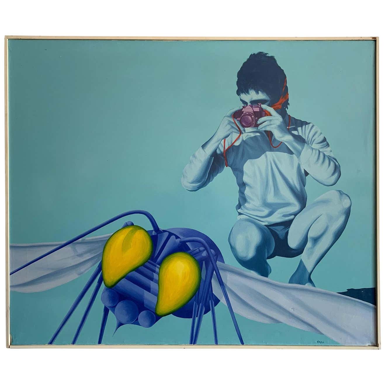 Large Painting by Luigi Maria De Rubeis, circa 1970s For Sale at 1stDibs