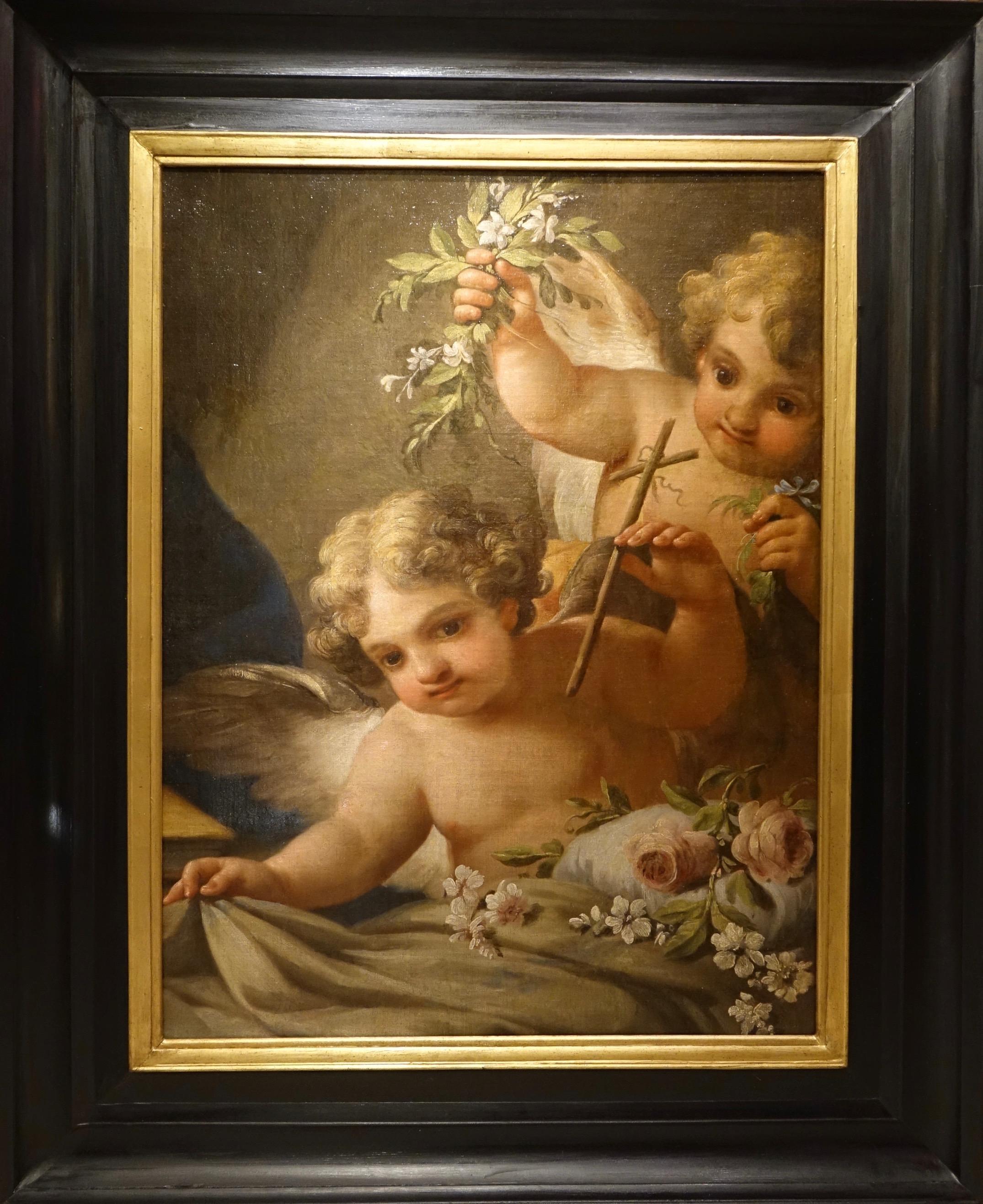  A  Large Painting Representing Two Angels, Venitian School Italy, 18th Century 4