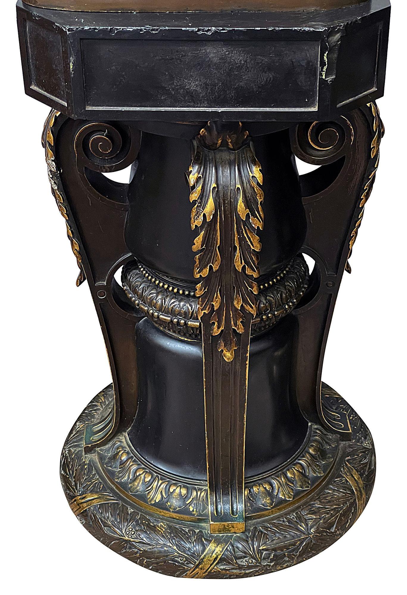 A large pair French 19th century patinated bronze figural torchès For Sale 7