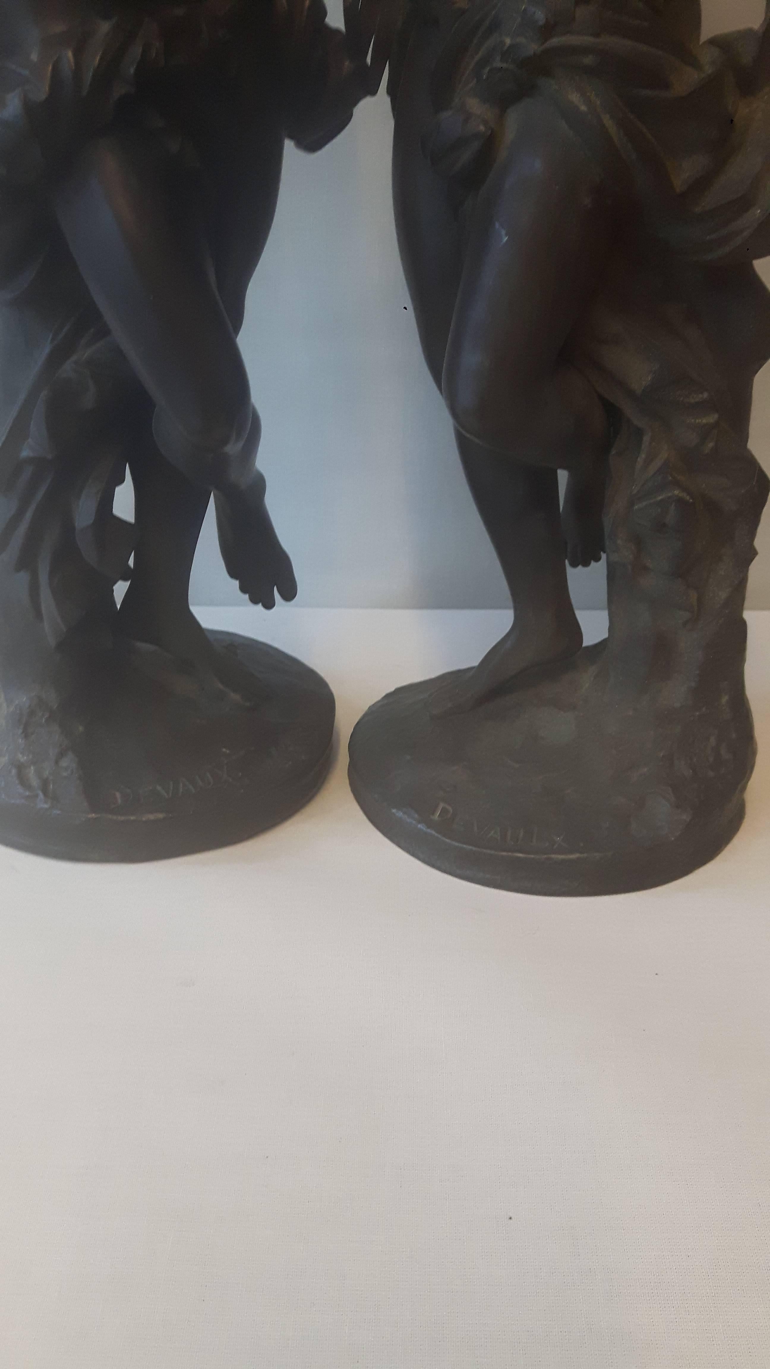 Large Pair of 19th Century Bronze Figures For Sale 2