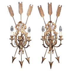 Large Pair of 19th Century Giltwood Wall Lights