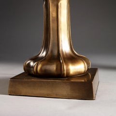Una grande coppia di lampade da tavolo a colonna in ottone in stile William IV del XIX secolo