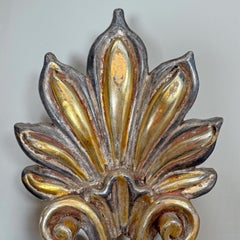 A Large Pair of 20th Century Italian Gilt Wooden Wall Lights