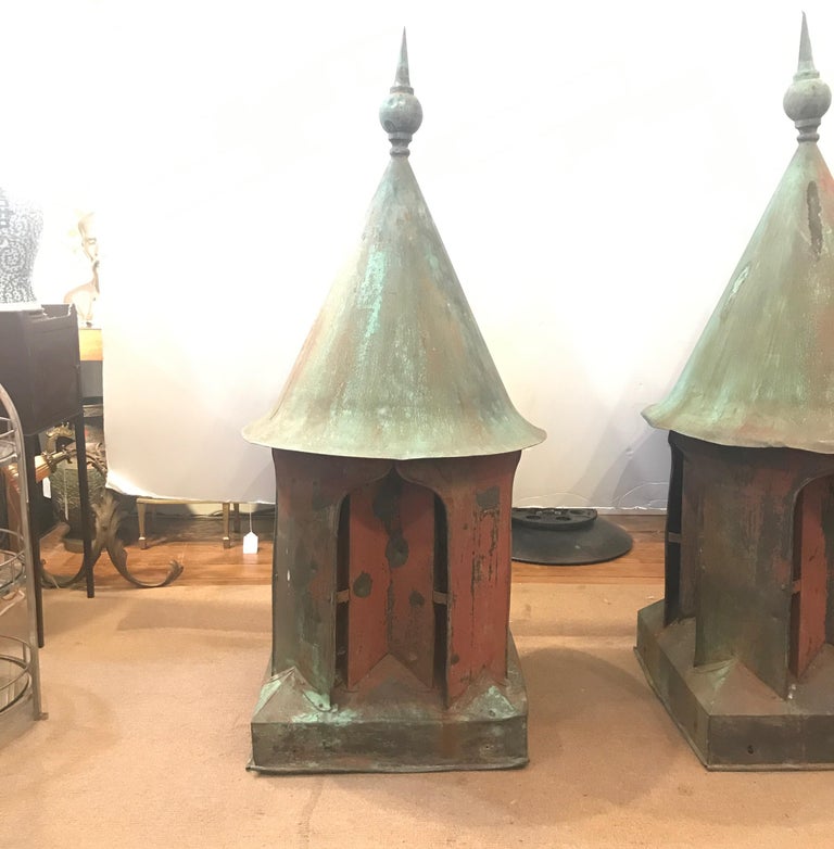 Large Pair of Antique English Copper Cupolas, circa 18501860 For Sale
