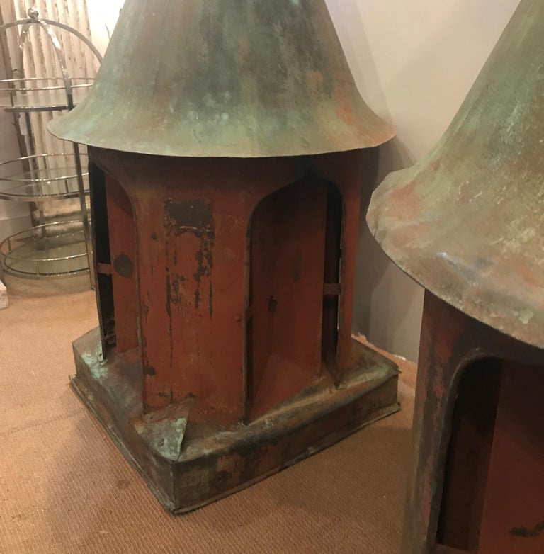 Large Pair of Antique English Copper Cupolas, circa 18501860 For Sale