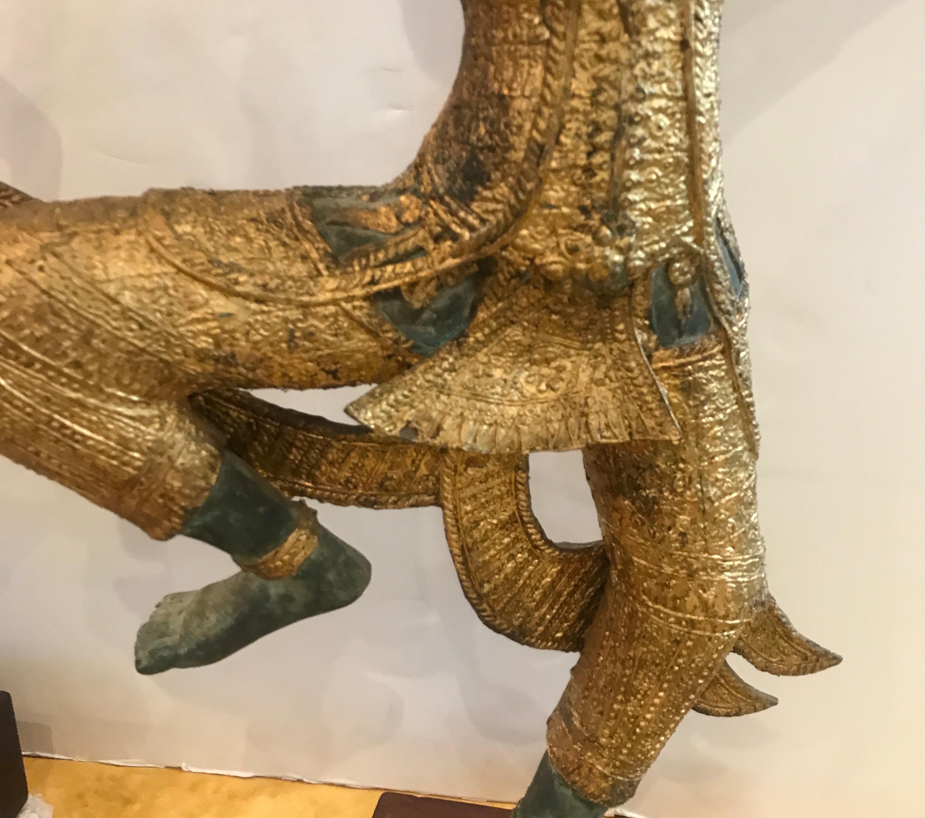 Large Pair of Antique Thai Bronze Sculptures of an Archer and a Dancer 2