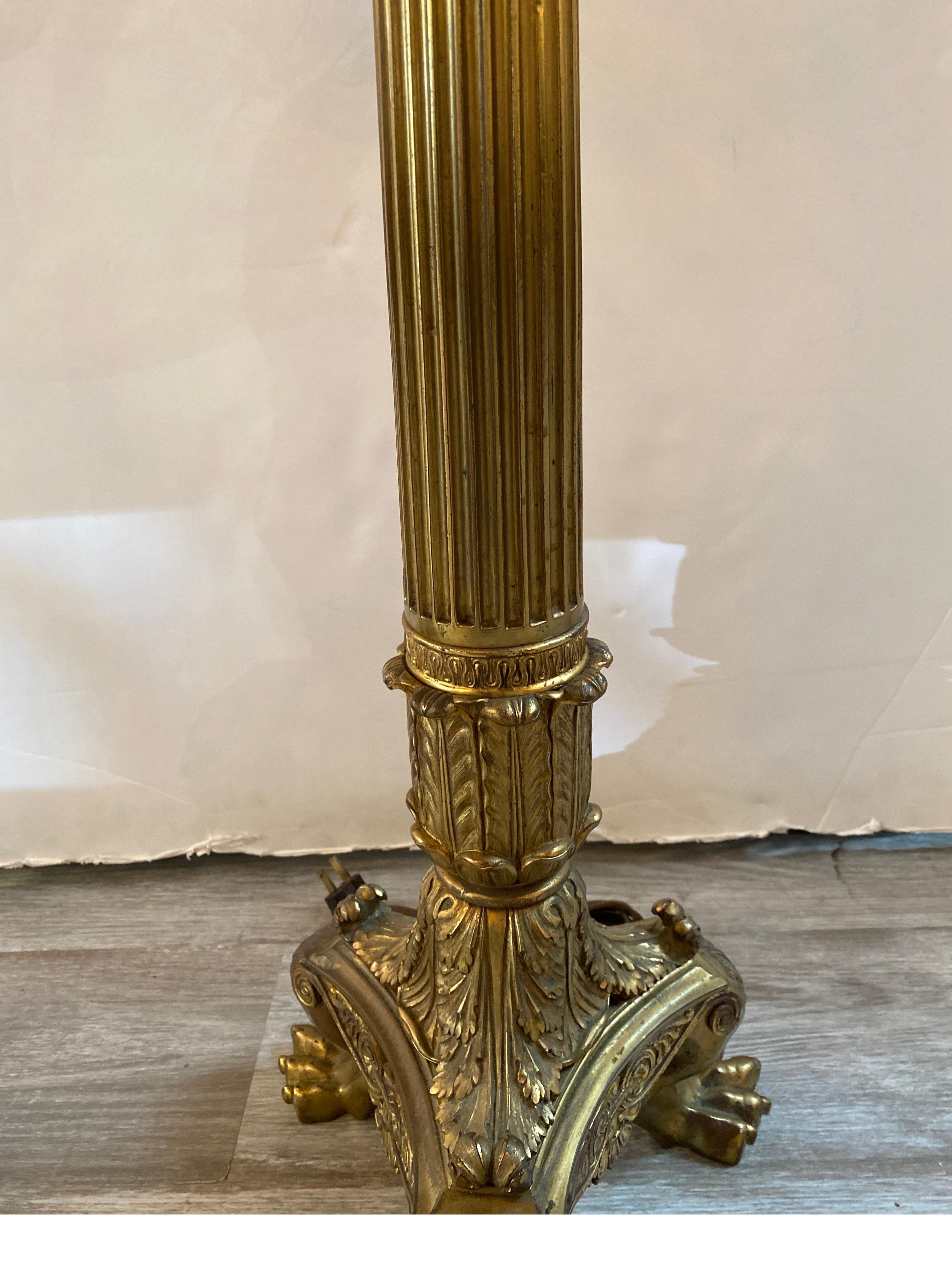 Large Pair of Bronze Candelabra Now as Lamps 19th Century 3