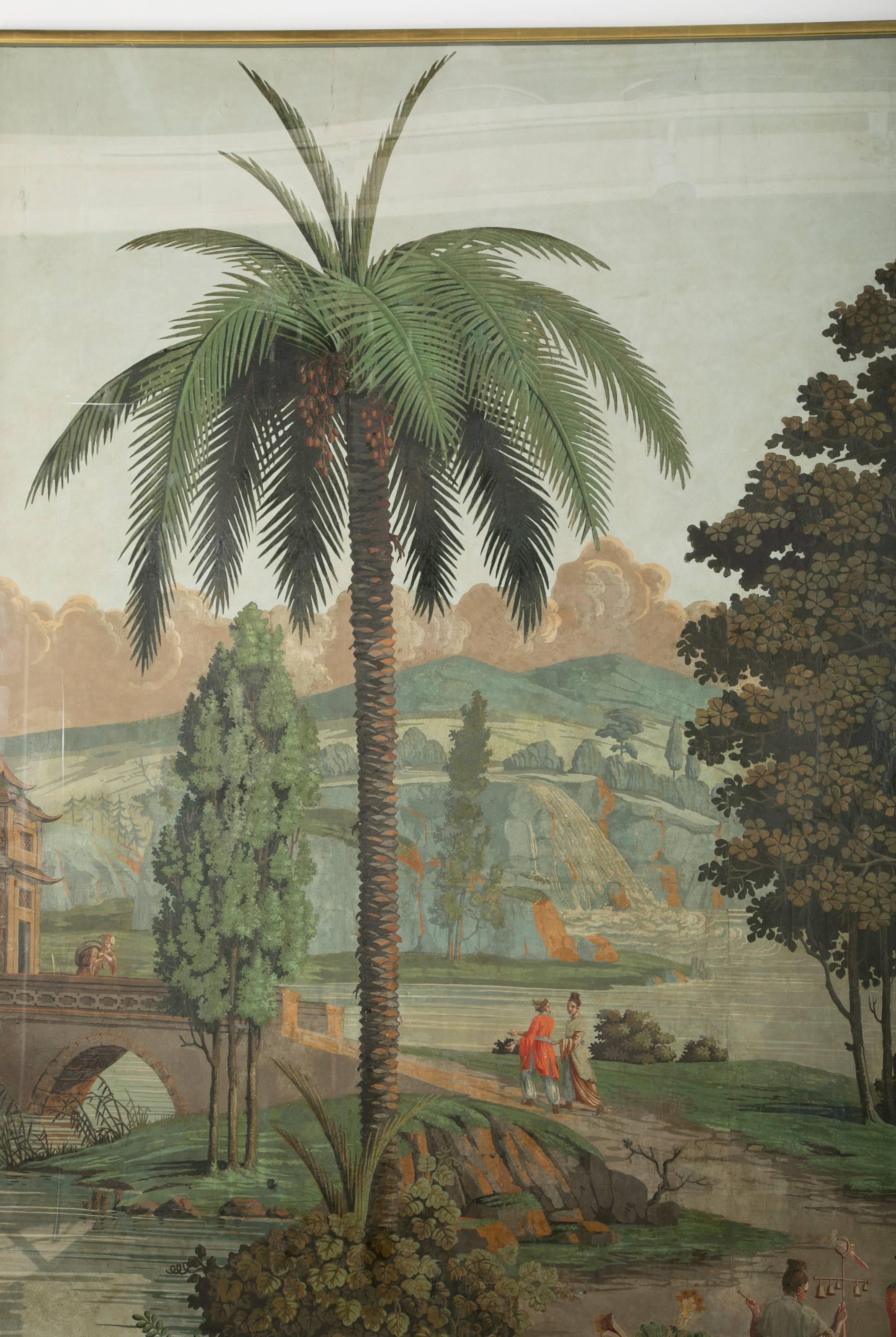 Large Pair of Chinoiserie Wallpaper Panels by Zuber In Good Condition In Stamford, CT