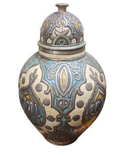 A Large Pair of Decorative Moroccan Safi Vases