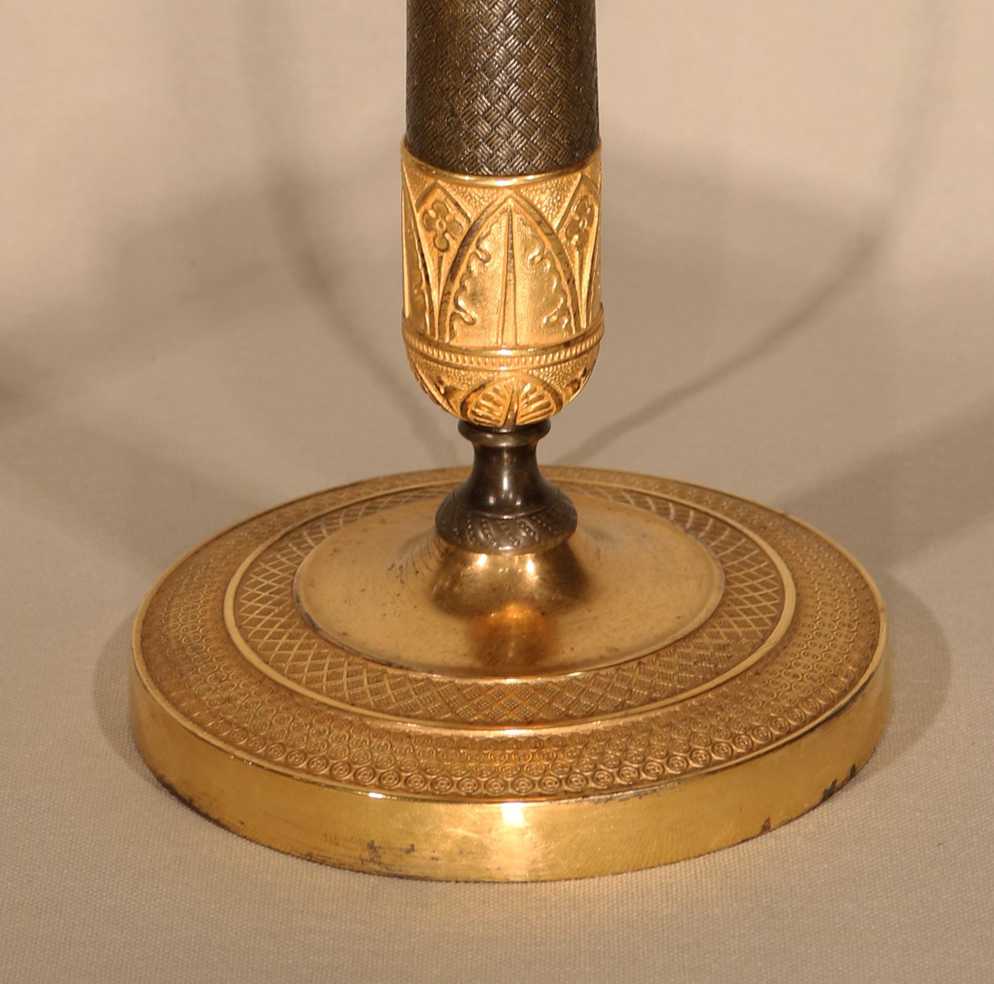 Large Pair of Early 19th Century Candlesticks Having Engine-Turned Urn-Shaped In Good Condition In London, GB