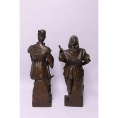 Large Pair of Electrotype Bronze Figures by Carl Dopmeyer, French, circa 1894