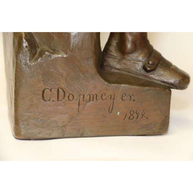 Paire de grandes figurines en bronze de style électrotype de Carl Dopmeyer, France, datant d'environ 1894 Bon état - En vente à Central England, GB