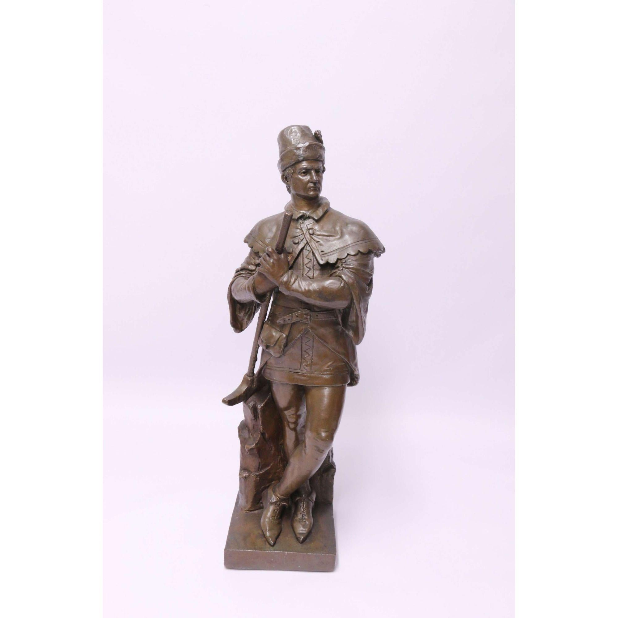 Large Pair of Electrotype Bronze Figures by Carl Dopmeyer, French, circa 1894 For Sale 3