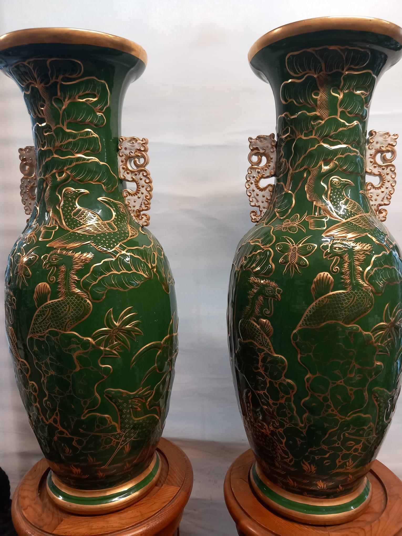 19th Century A large pair of English Ironstone Vases
