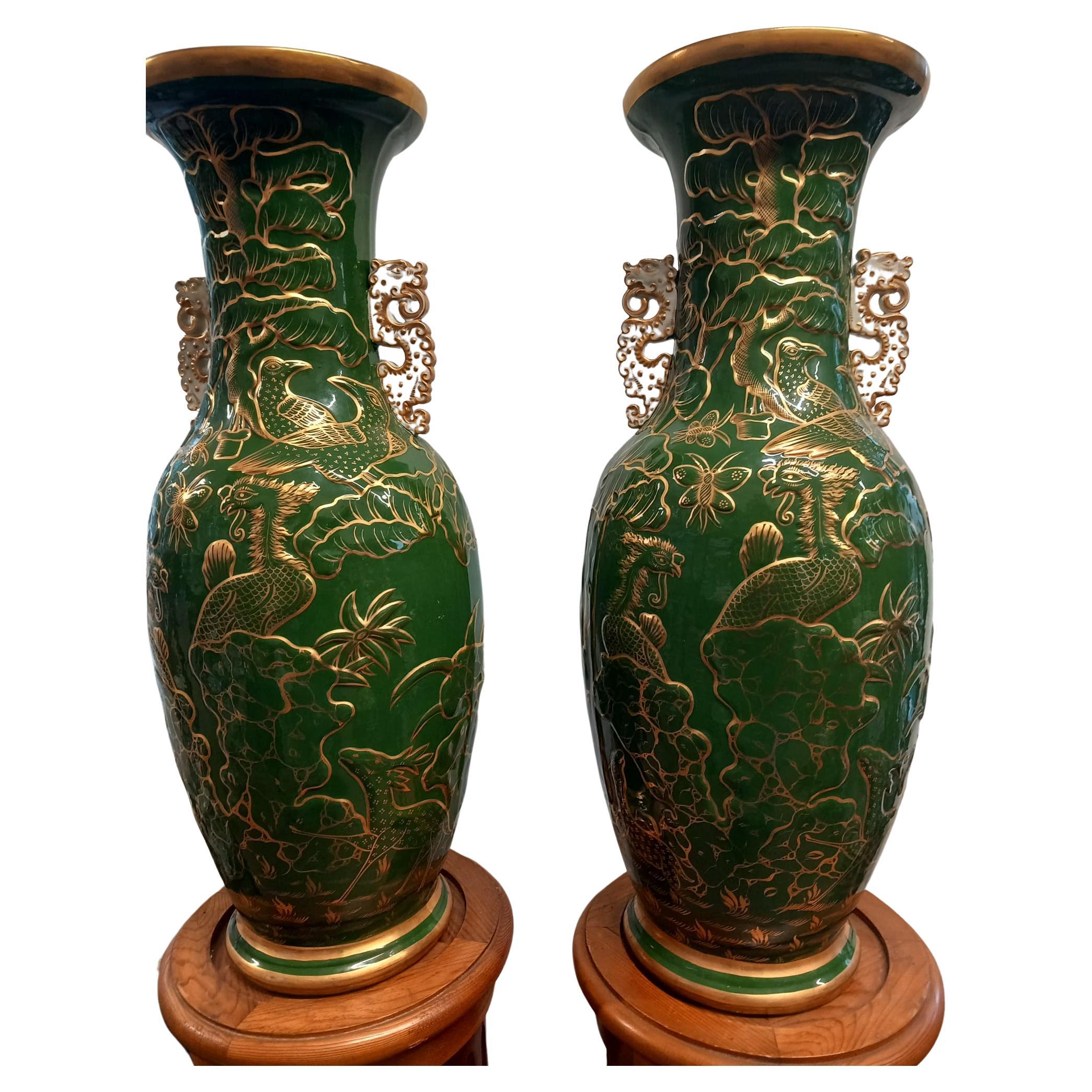 A large pair of English Ironstone Vases