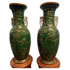 Antique A large pair of English Ironstone Vases