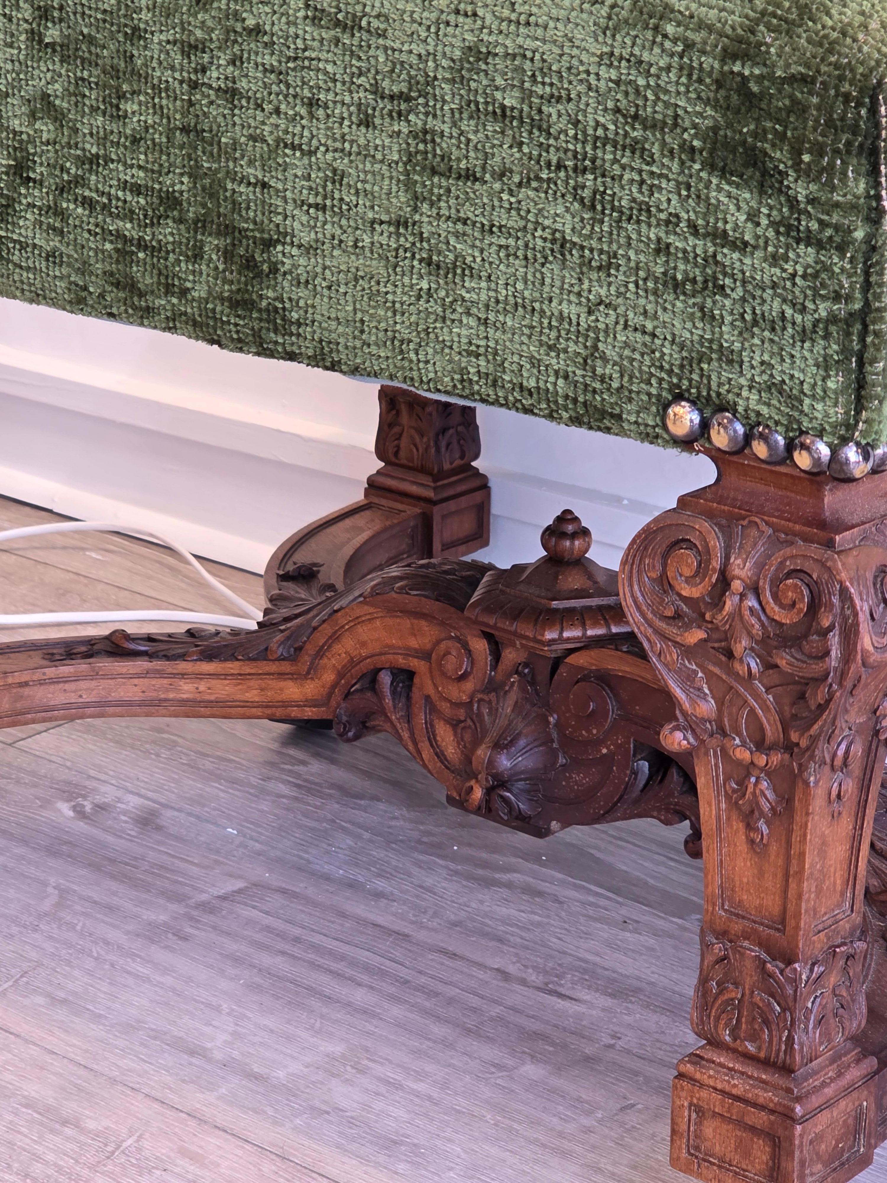 A Large Pair of French 19th Century Louis XIV Style Rectangular Stools For Sale 5