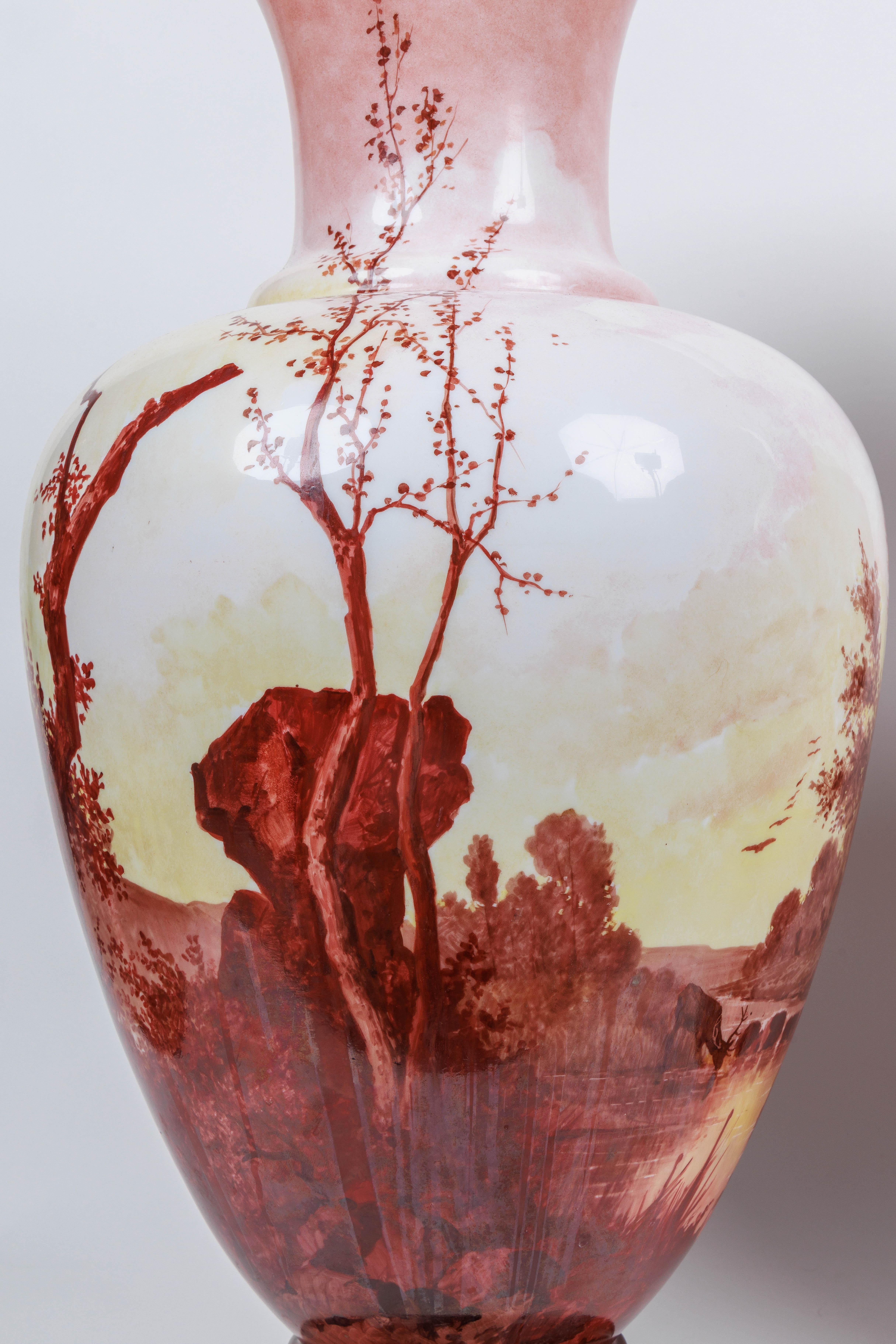 Large Pair of French Baccarat Opaline Glass Vases, Circa 1884 13