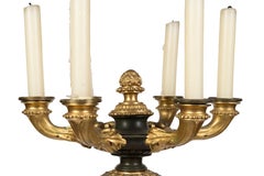 A Large Pair of French Bronze and Marble Candelabras, 19th Century