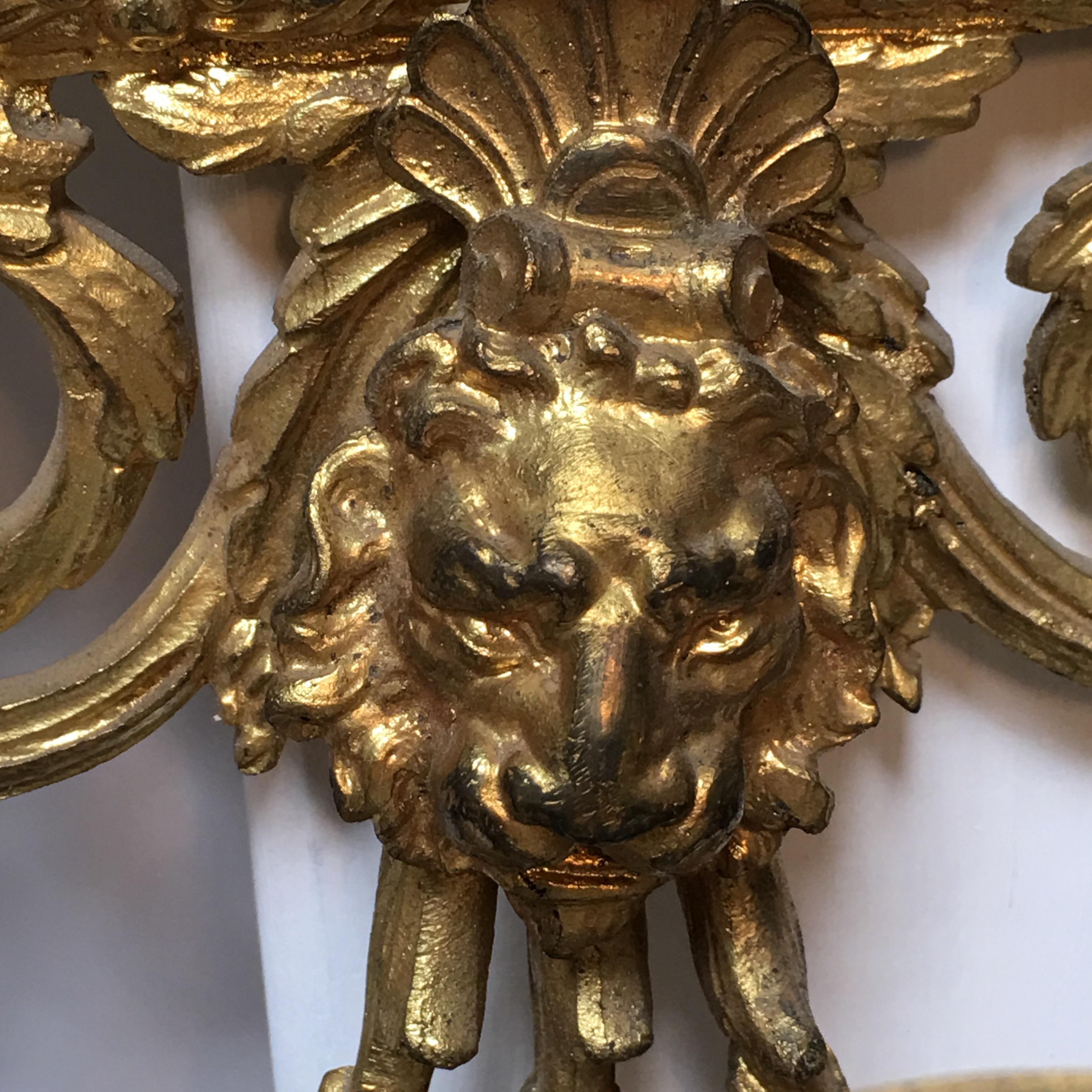 Grande paire d'appliques françaises en bronze à miroir 3