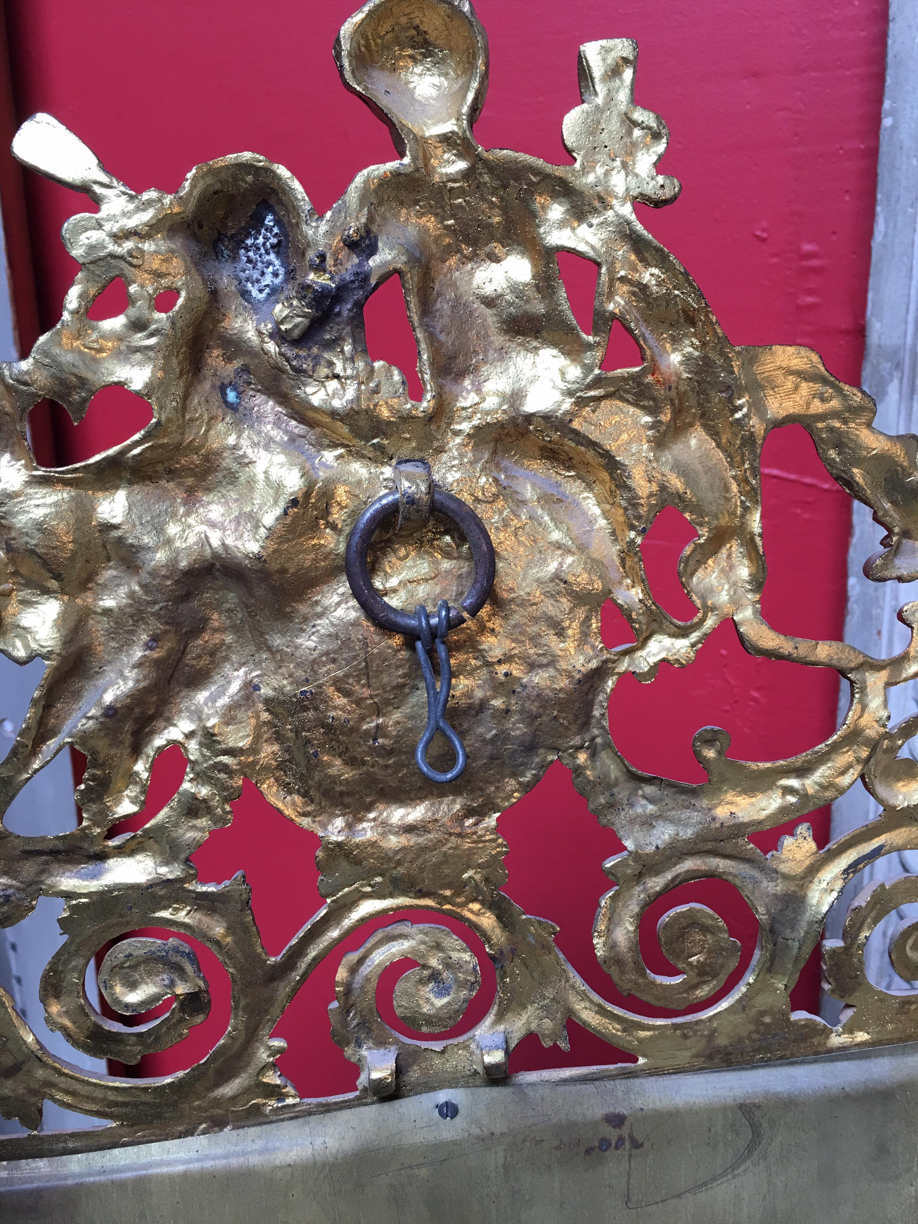 Grande paire d'appliques françaises en bronze à miroir 4