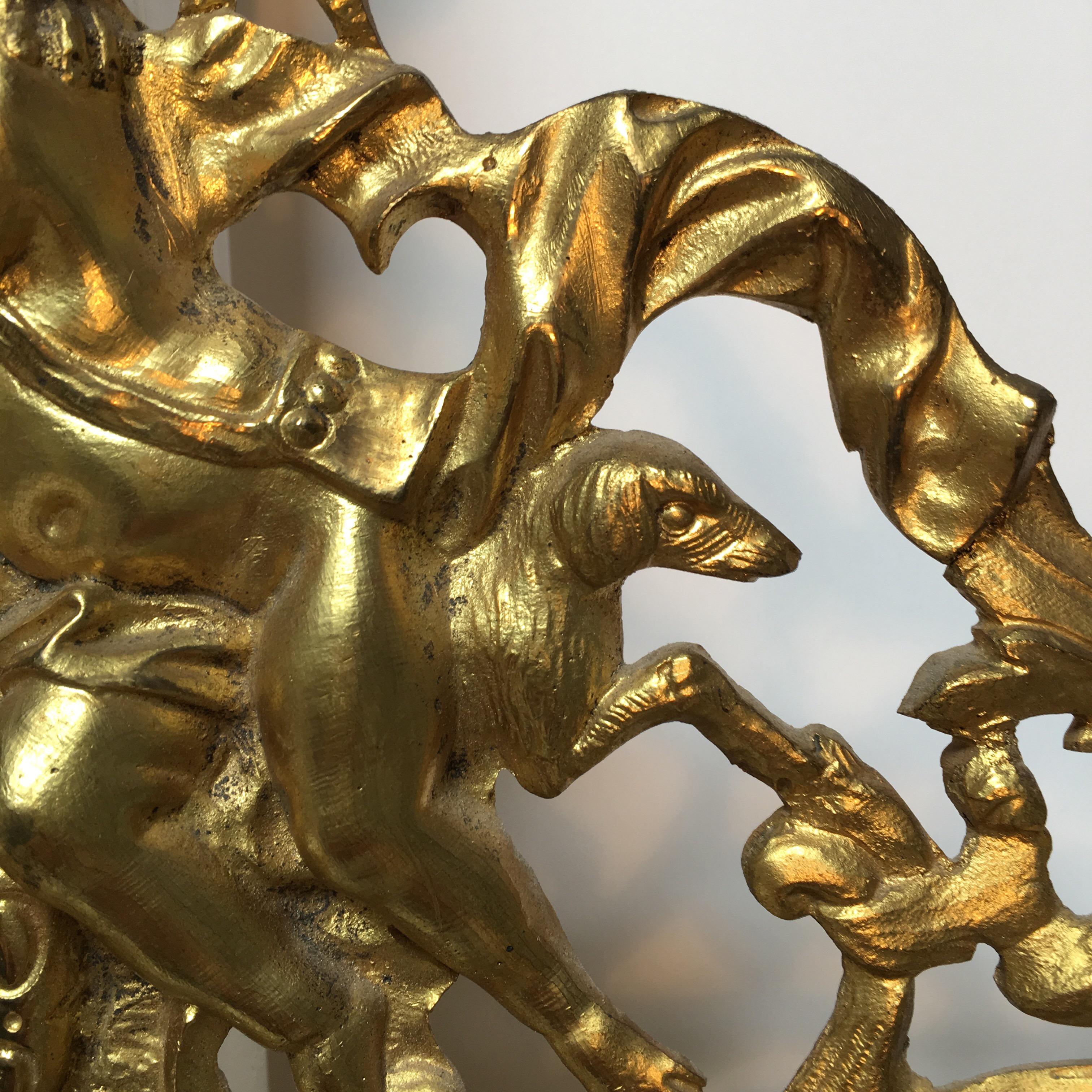 XIXe siècle Grande paire d'appliques françaises en bronze à miroir