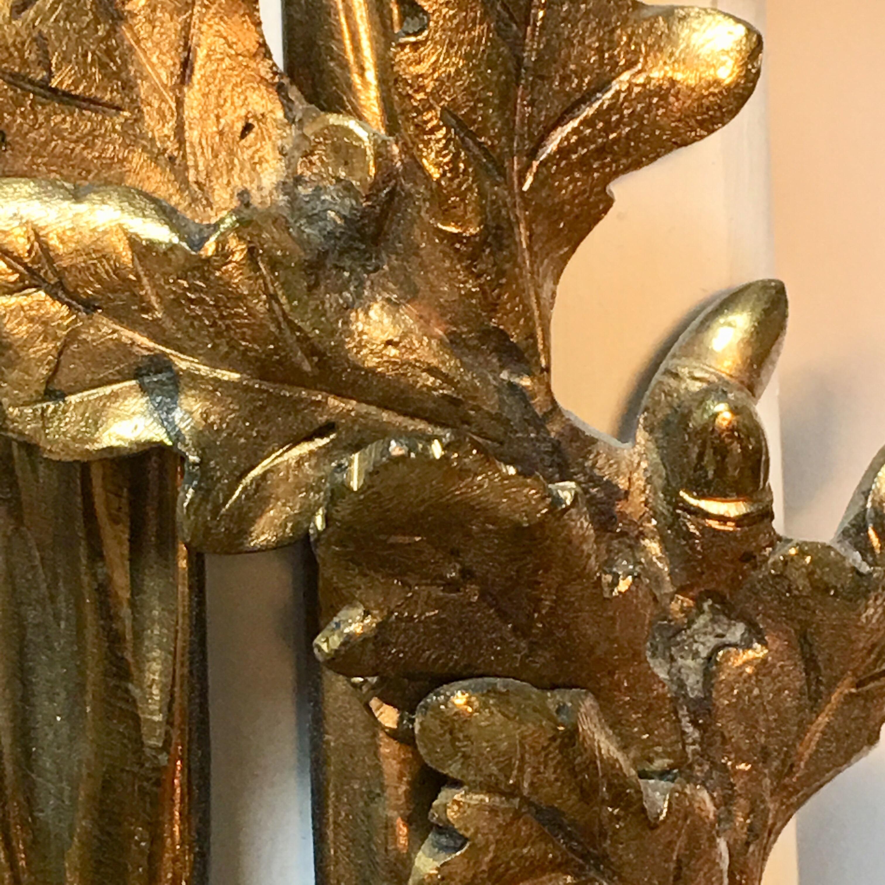 20th Century Large Pair of French Louis XVI Style Bronze Wall Sconces For Sale