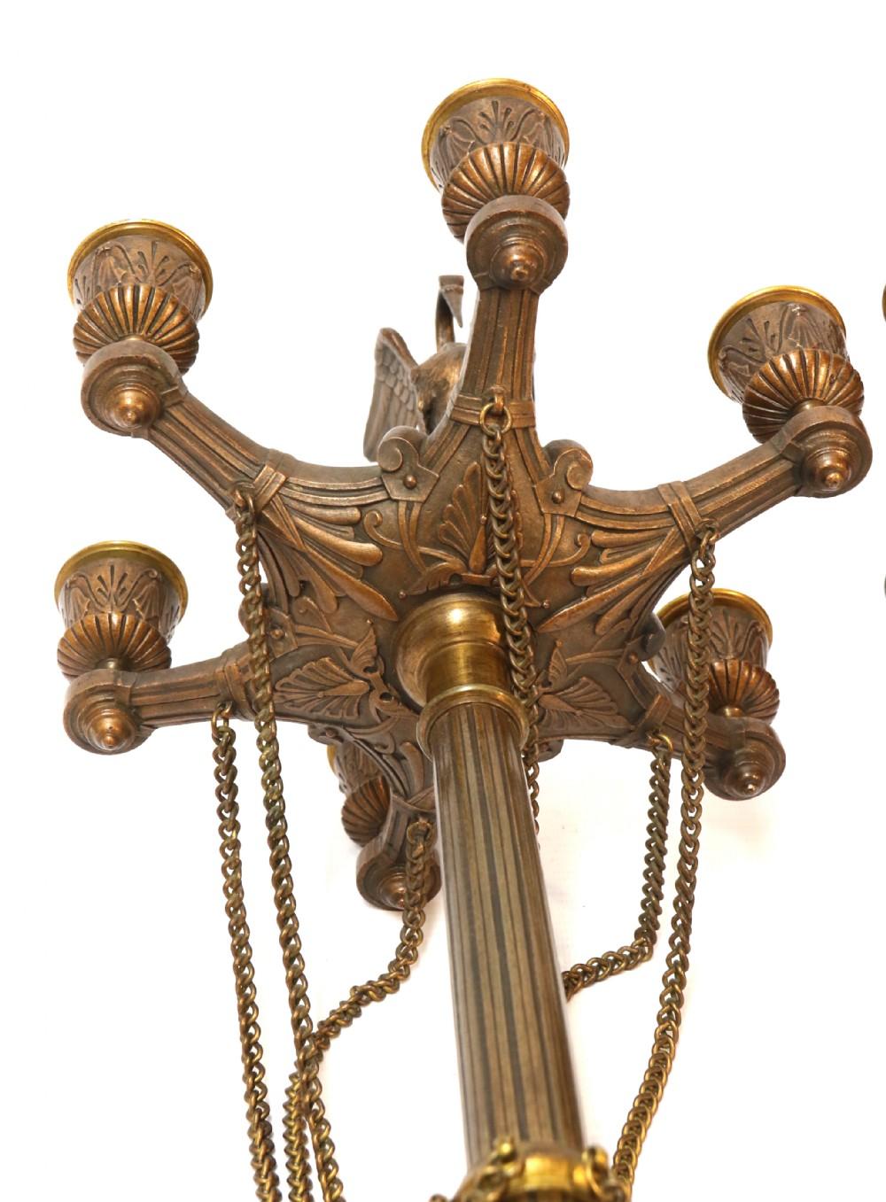 Large Pair of French Mid-19th Century Gothic Style Bronze 6 Branch Candelabra For Sale 5
