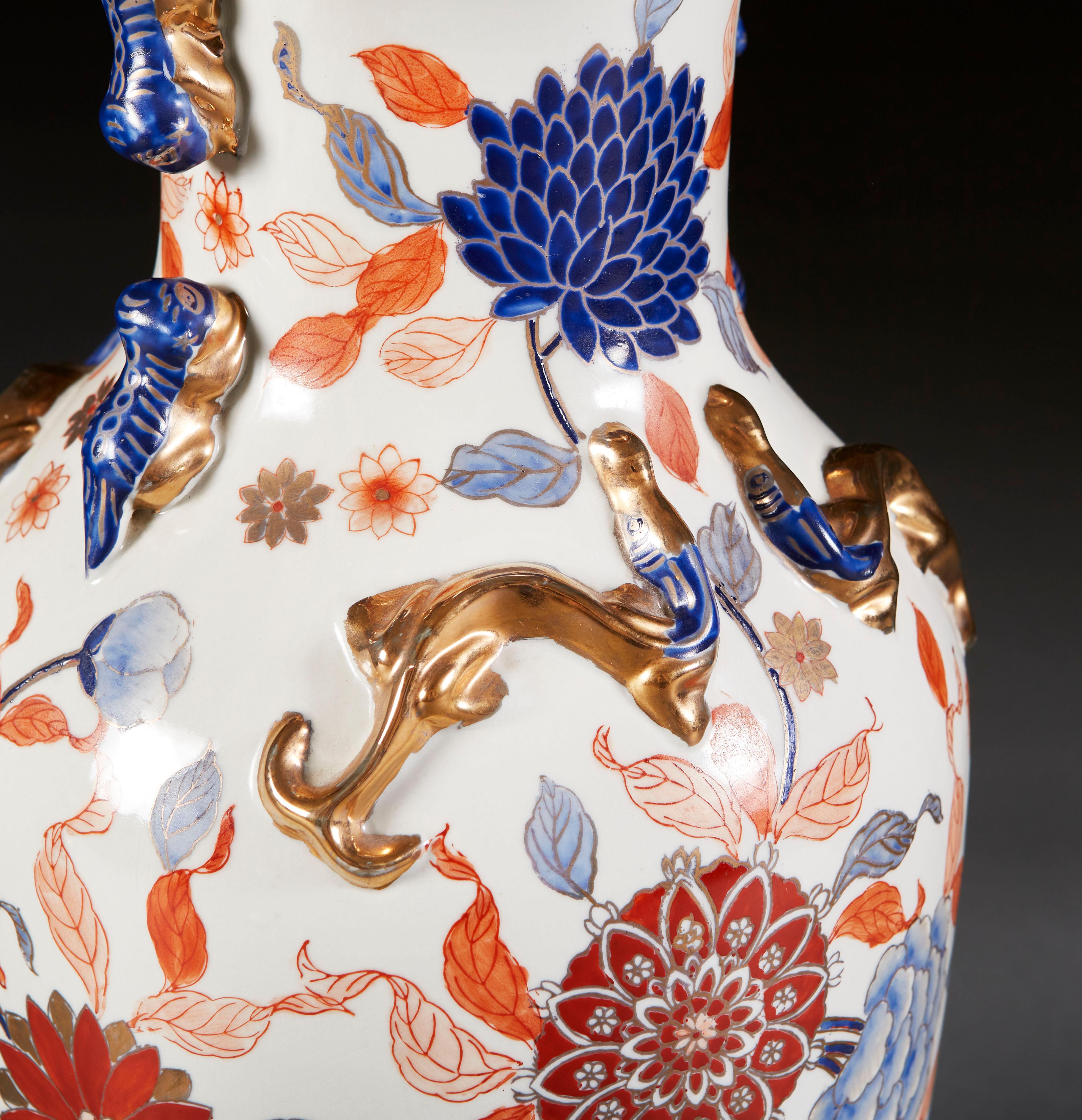 19th Century Large Pair of Imari Vase as Lamps