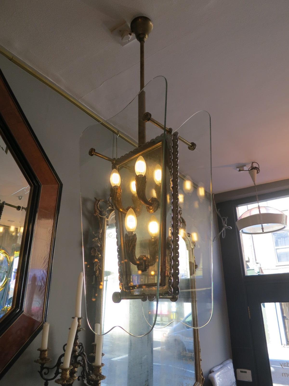 Large Pair of Italian Chandeliers/Lanterns Attributed to Pietro Chiesa In Good Condition In London, GB
