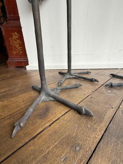 A Large Pair of Japanese Cast Bronze Edo Style Cranes