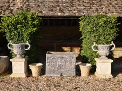Large Pair of Early 20th Century Lead Urns