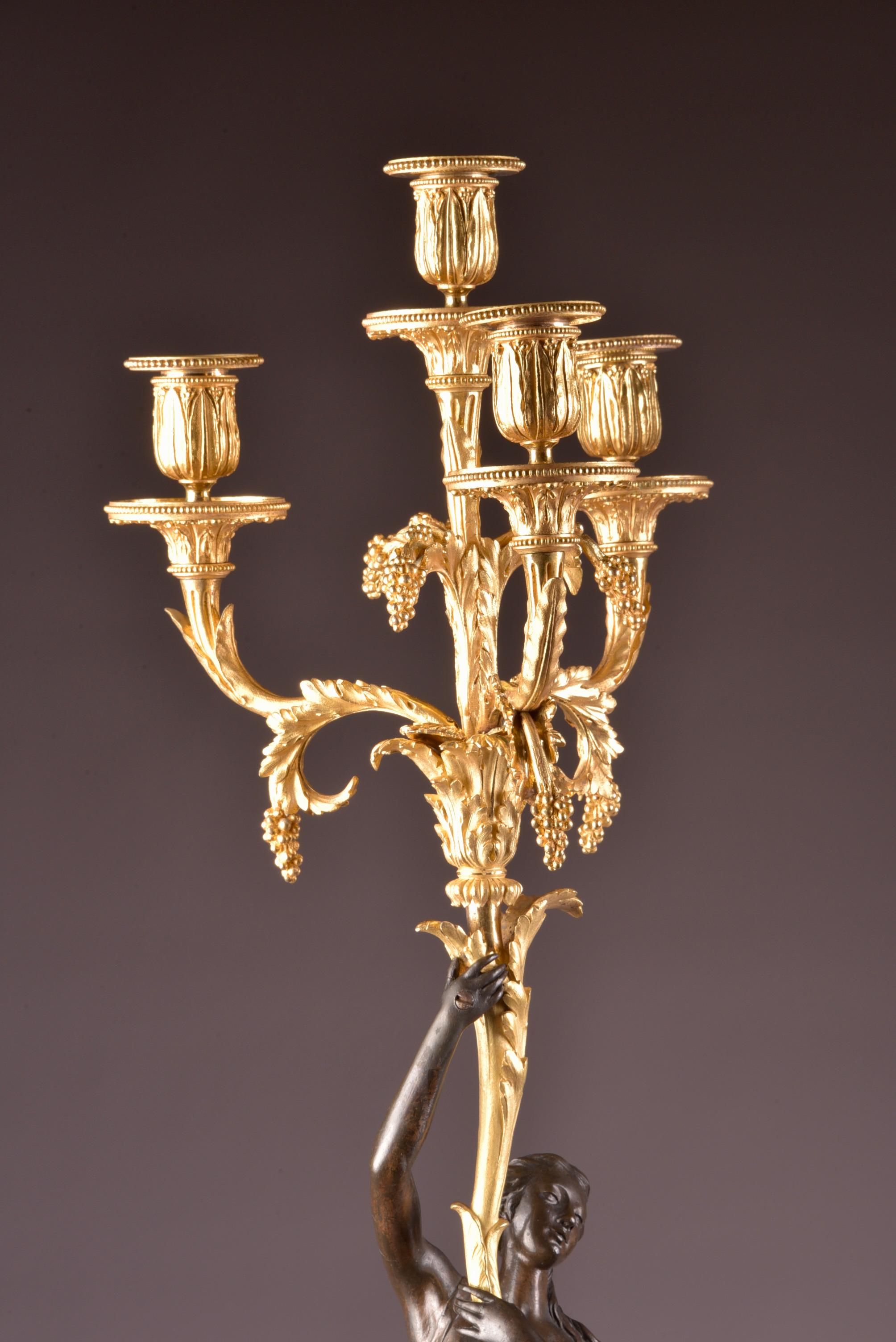 Large Pair of Louis XVI Figural Candelabra In Good Condition In Ulestraten, Limburg