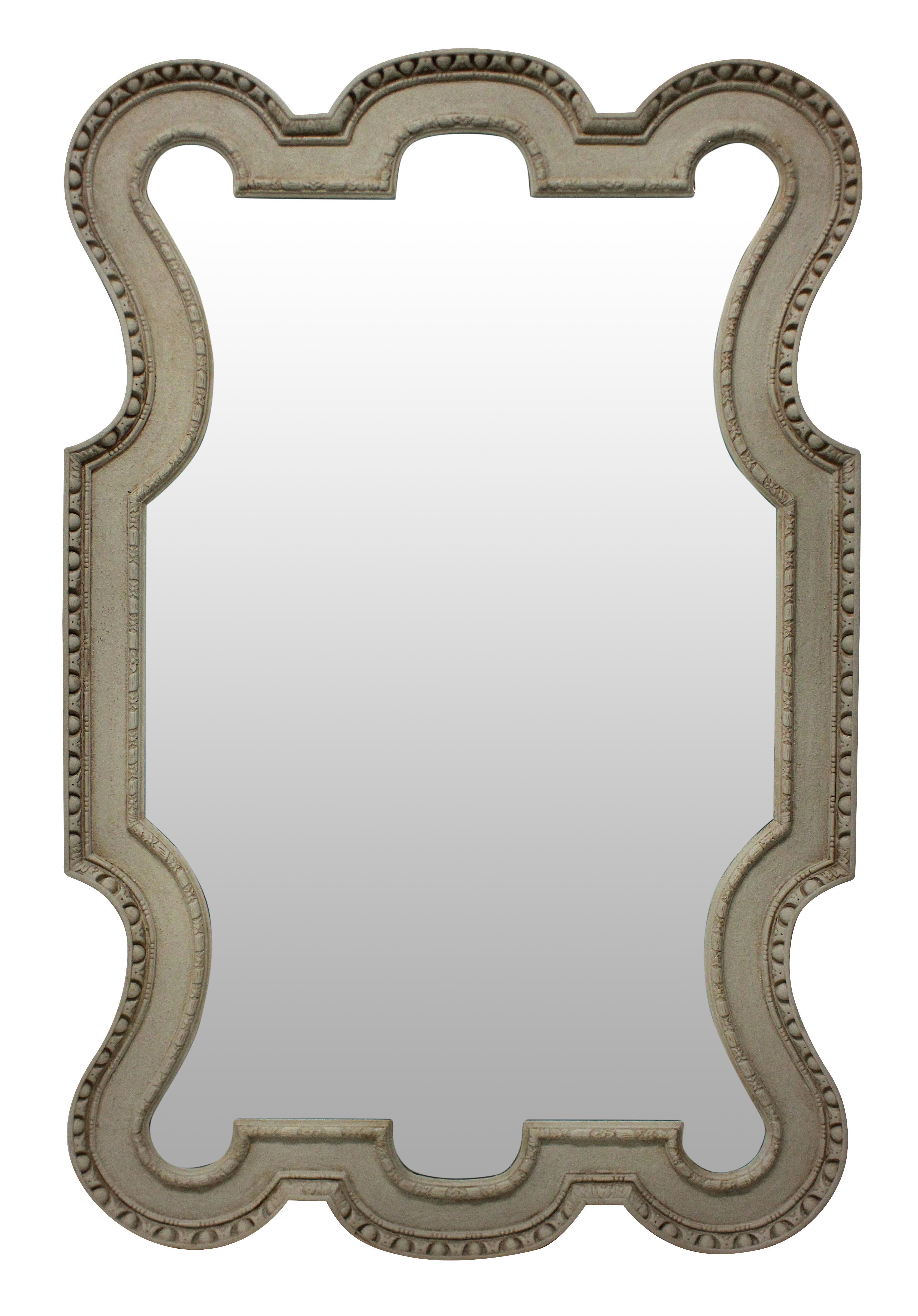 A large pair of English carved and painted mirrors in the manner of Edwin Lutyens.