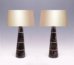 Großes Paar moderner dunkler Bergkristall-Quarzlampen