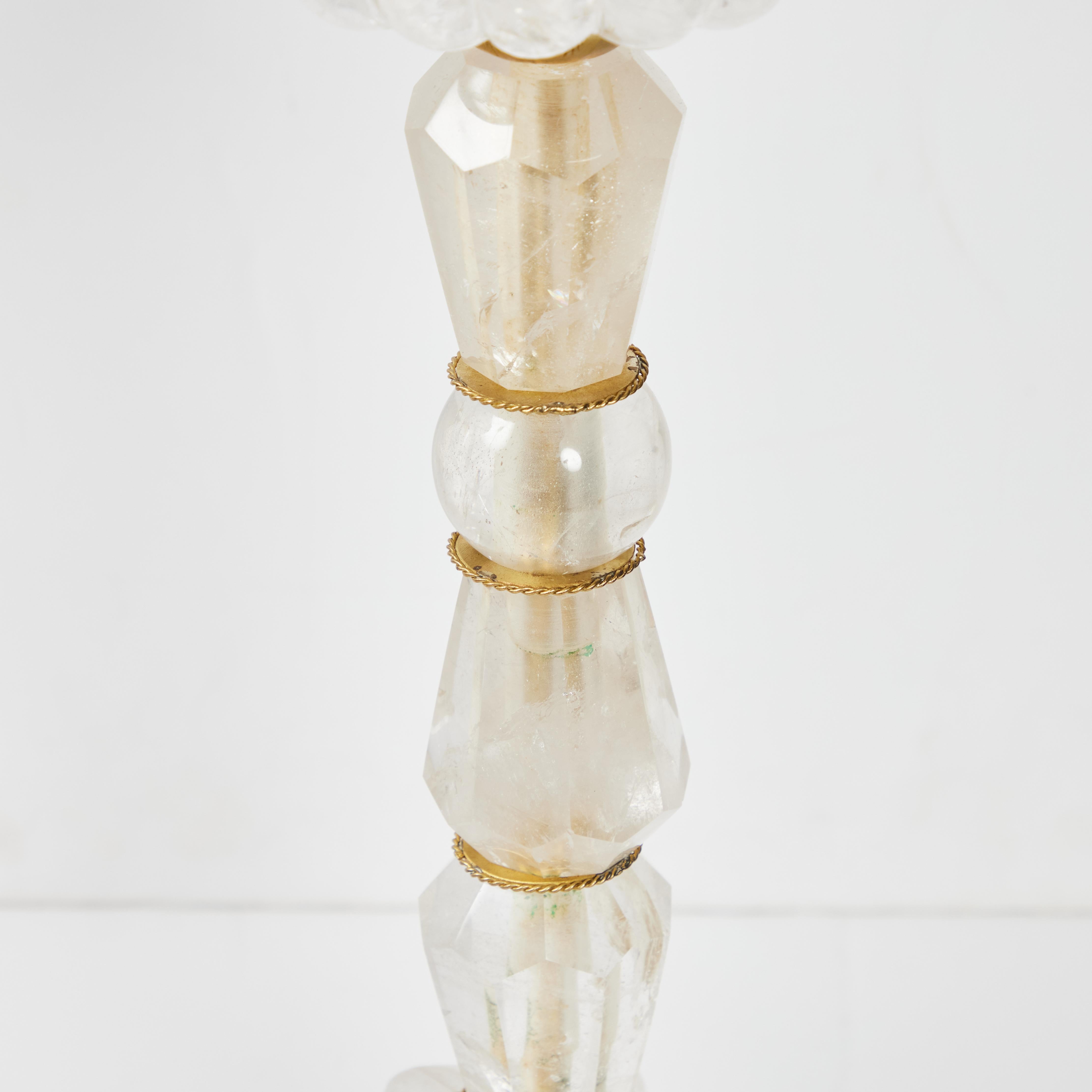 A Large Pair of Rock Crystal Candlesticks For Sale 1
