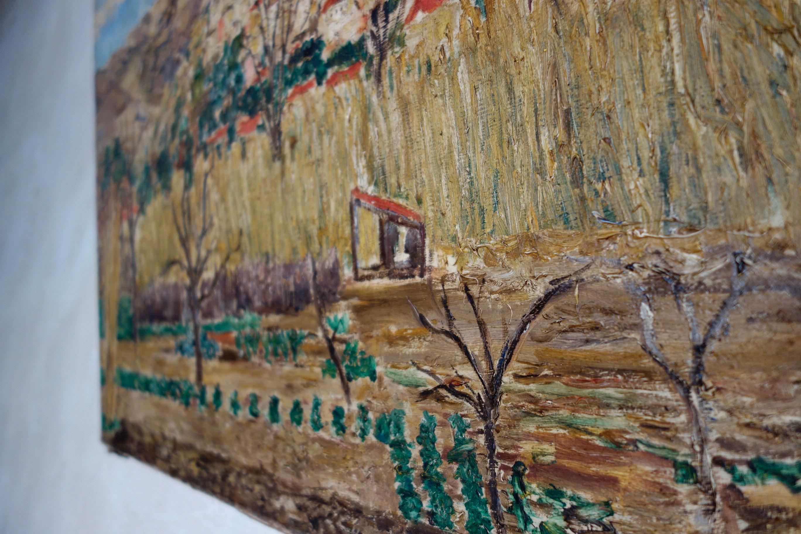 Grande paire de peintures italiennes à l'huile sur toile de Roger-Maurice Grillon 9